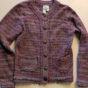 Women's Purple Button-Up Sweater